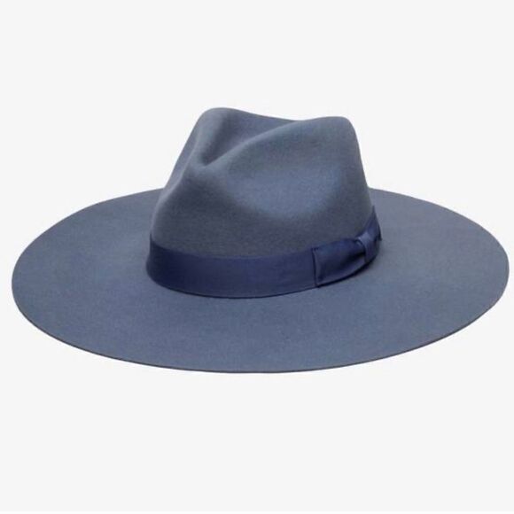Anthropologie Wyeth Adrian Charcoal Slate Grey Wide Brim Rancher Hat Brand New main image 4